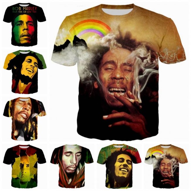 Latest Fashion Summer Men/Women Reggae Star Bob Marley Harajuku Style Funny 3d Print Casual T-shirt Unisex Shirts 8402171788#