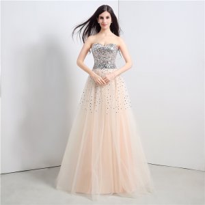 Strapless Sequins Long Bridesmaid Dresses Prom Party Gowns 8480835098#