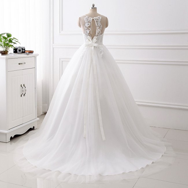 Cheap Ball Gown Wedding Dress for Bride Bow Knot Bridal Gowns 8505556729#