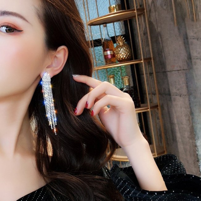 Drop Earrings With Rhinestones #88211591125