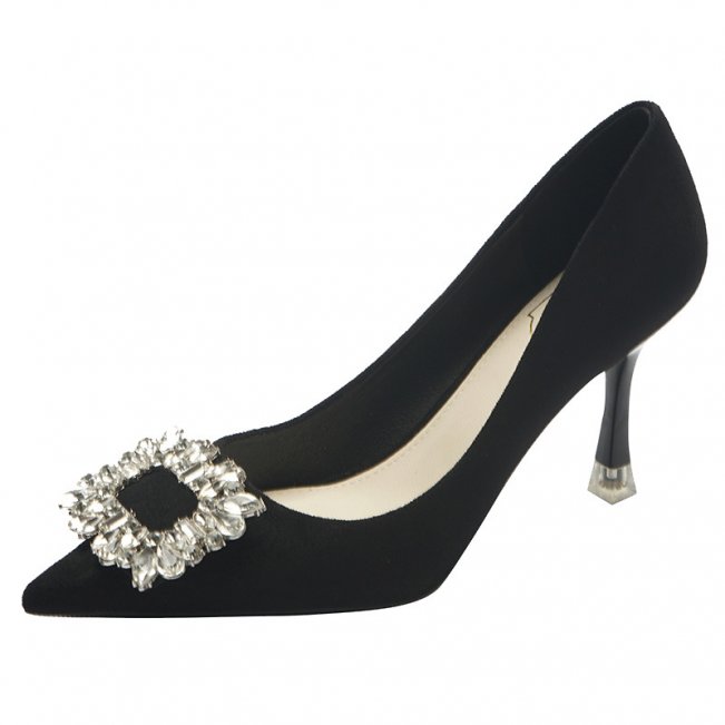 Embellished Buckle Pointed Toe Pumps #88211591193