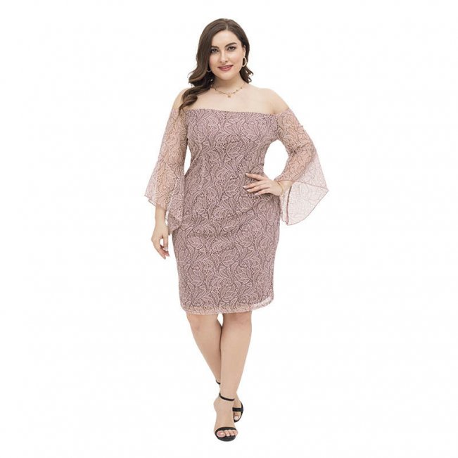 Plus Size Off Shoulder Bodycon Party Dress #88211592134