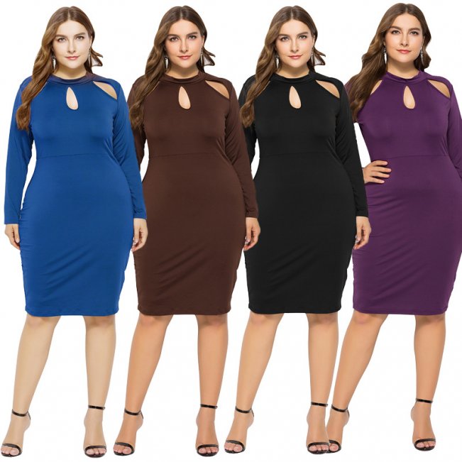 Plus Size Cutout Basic Dress #88211592135