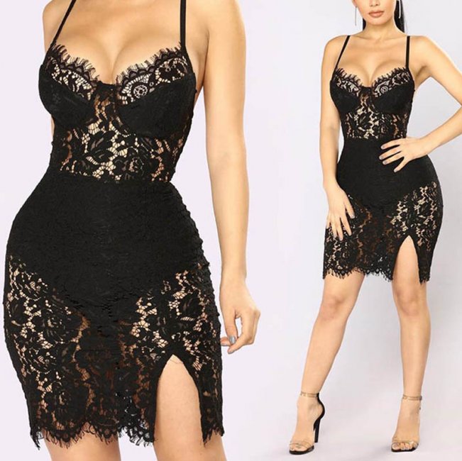 Spaghetti Strap Lace Party Dresses #88211592240