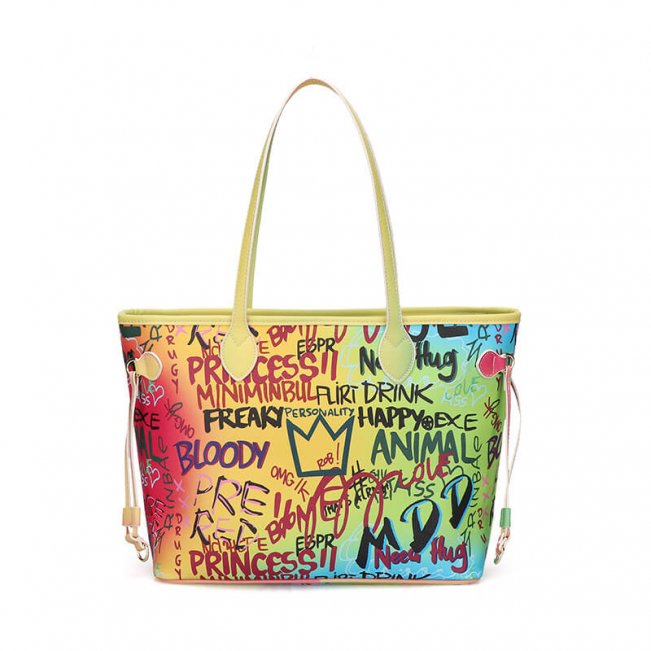 Luxury Rainbow Graffiti Tote Bag 88211592388# Luxury Rainbow Graffiti ...