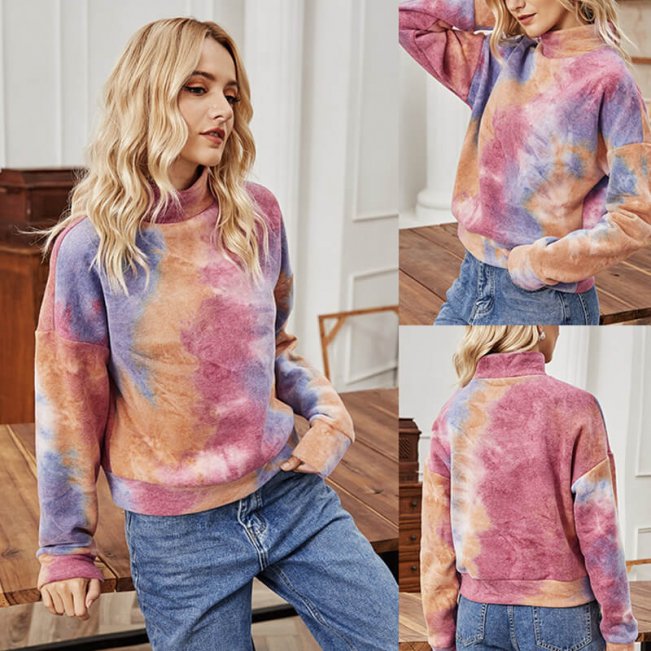 Tie Dye Sweatshirt for Women 88211592425#