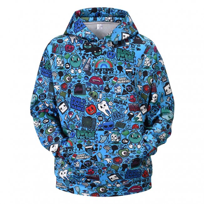 Trendy 3D Cartoon Print Hoodie 88211592516#