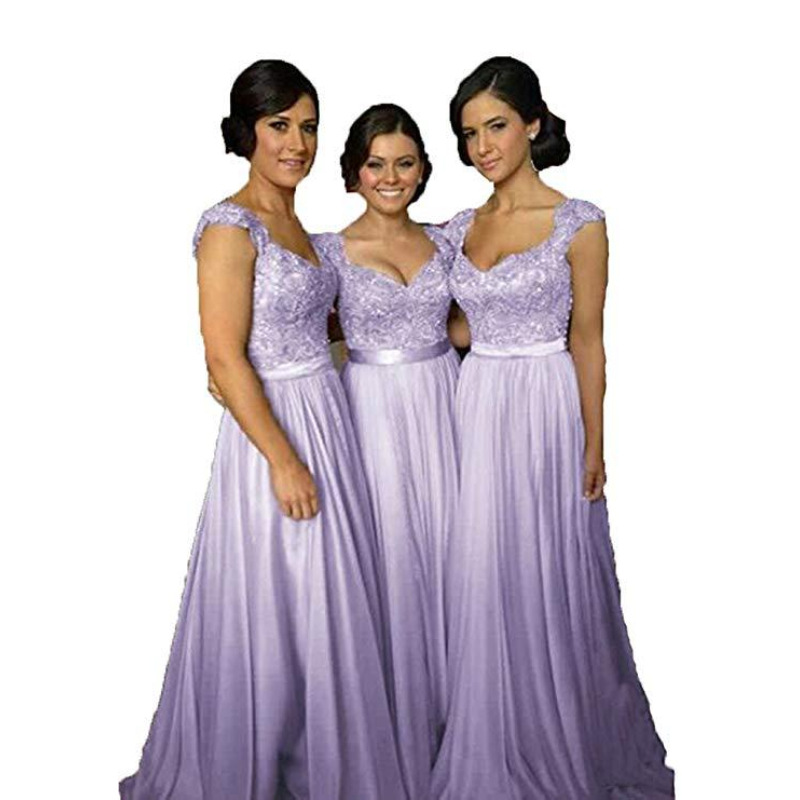 Sweetheart Chiffon Floor Length Bridesmaid Dress Maid of Honor Gowns ...