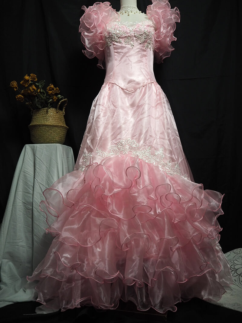 Vintage Wedding Dresses White Pink Classic Wedding Gowns Made-To-Order 8395238898#