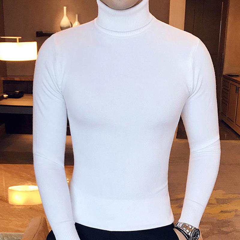 High Neck Thick Warm Sweater Men Turtleneck Brand New Sweaters Slim Fit Pullover Men Knitwear 8414973664#