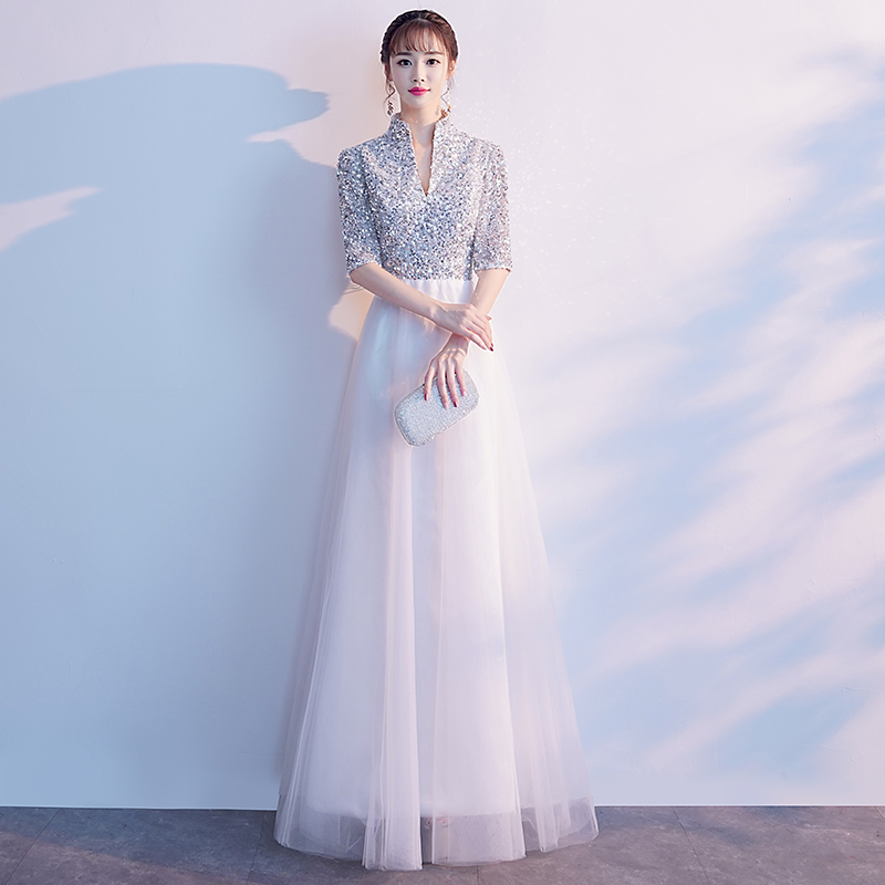 Sparkly Sequins Floor Length Mother Of Bride Groom Dresses 8437198293#