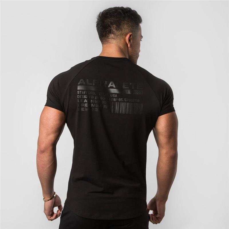 ALPHALETE Men Summer Gyms Casual T Shirt Crossfit Fitness Bodybuilding Muscle Male Short Sleeve T-Shirts Cotton Tops Clothing 8463607670#