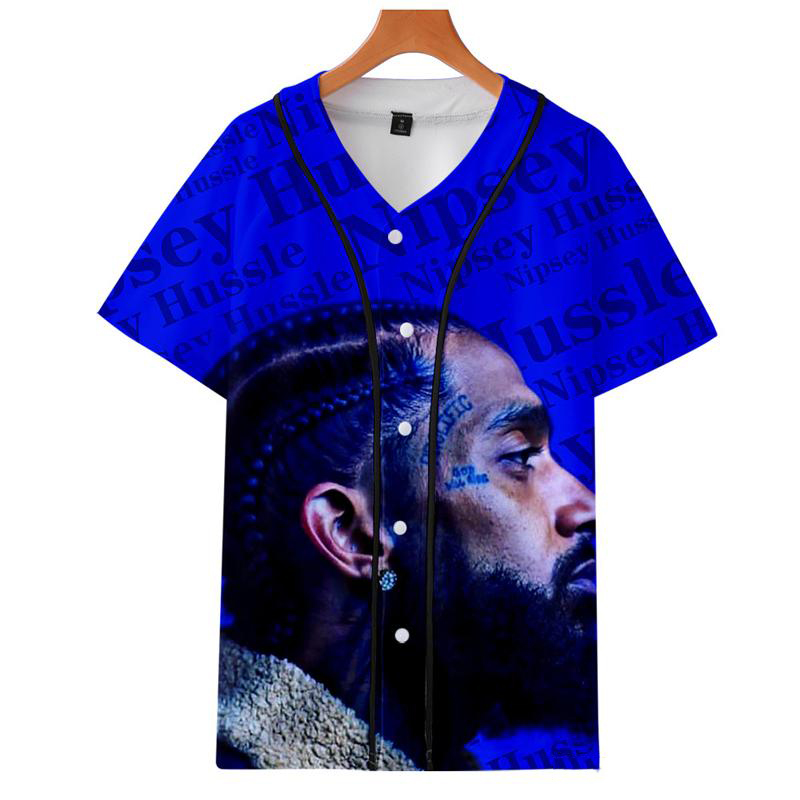 Fashion Print Nipsey Hussle Souvenir Baseball Jersey Hoodie Hot Seller Rappers T-shirt Hip Hop Art Men Women Graphic Tee Unisex 8467192518#
