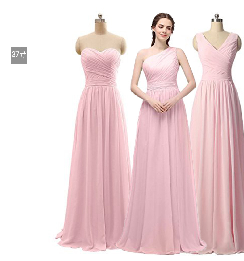 Mint Green Long Chiffon Bridesmaid Dress 2020 A Line Pleated Beach ...