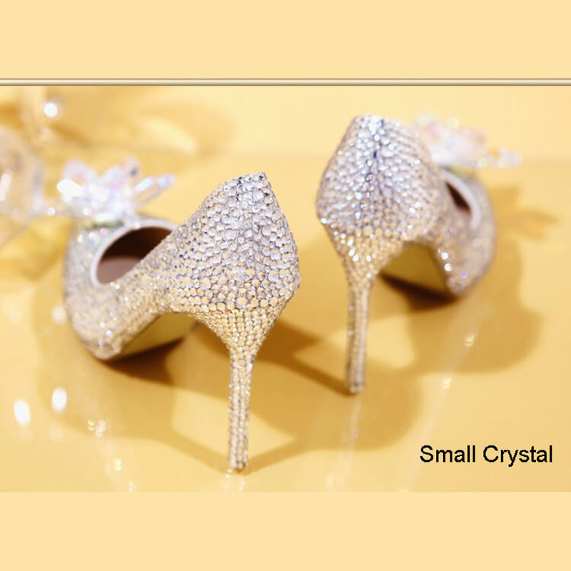 Handmade Top Quality Women's Sparkling Wedding Dress Shoes Pointed Toe Wedding Pumps #8480905550