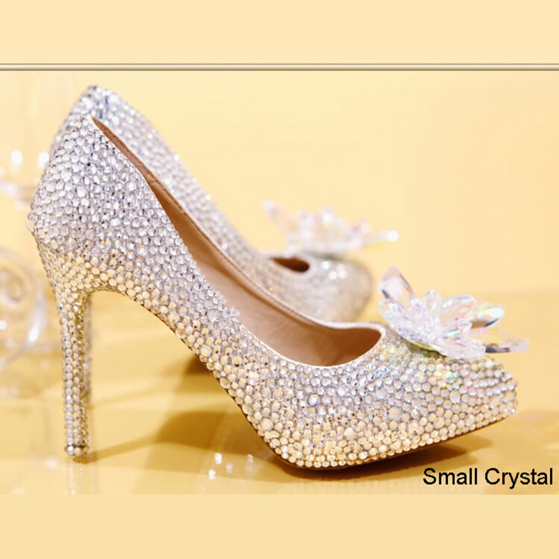 Handmade Top Quality Women's Sparkling Wedding Dress Shoes Pointed Toe Wedding Pumps #8480905550