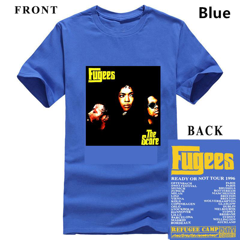 Vintage 1996 Fugees The Score Ready or Not Concert Tour T-Shirt Reprint Summer Men'S Brand Clothing O-Neck T Shirt 8483184470#