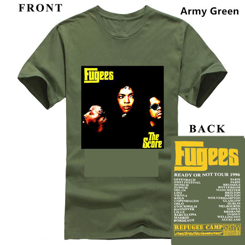 Vintage 1996 Fugees The Score Ready or Not Concert Tour T-Shirt Reprint Summer Men'S Brand Clothing O-Neck T Shirt 8483184470#