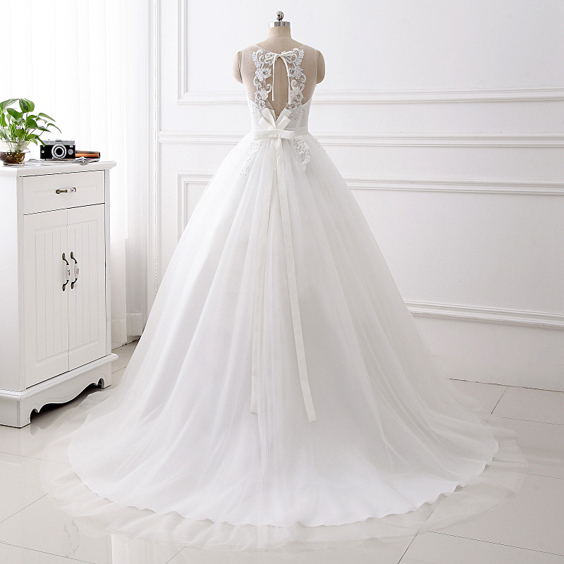 Cheap Ball Gown Wedding Dress for Bride Bow Knot Bridal Gowns 8505556729#