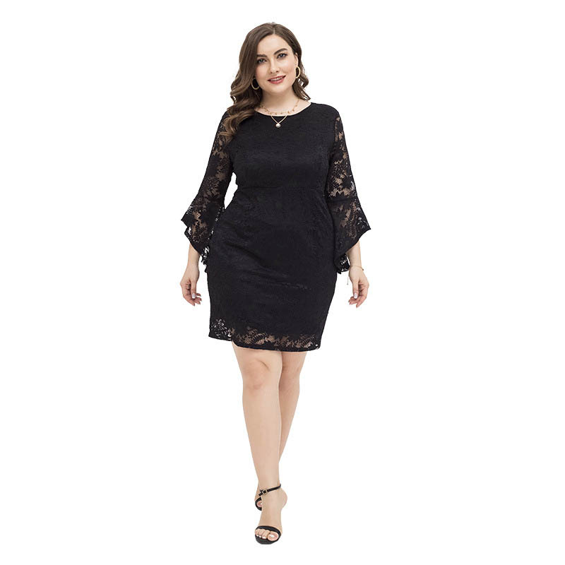 Plus Size Lace Little Black Dress #88211592133