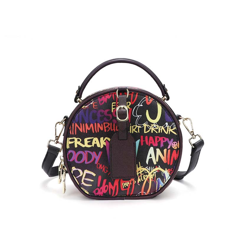 Graffiti Handbag Mini Circle Bag 88211592393#