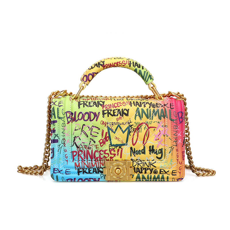 Luxury Graffiti Handbag 88211592394#