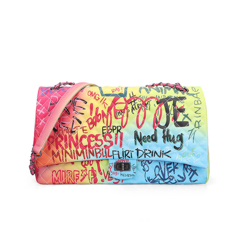 Luxury Graffiti Need Hug Crossbody Bag 88211592396#