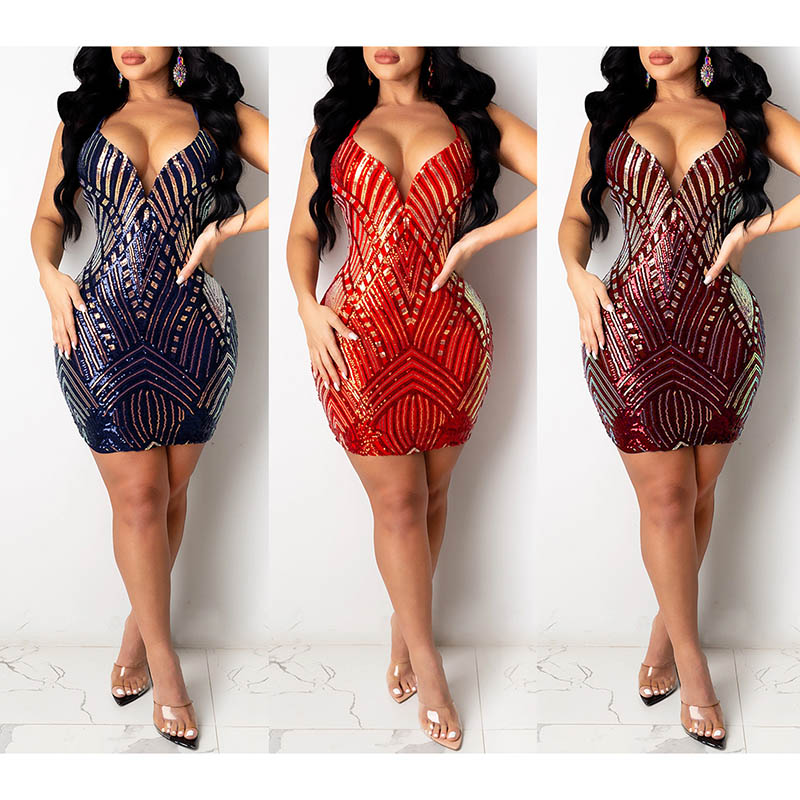 Sparkly Sequin Bodycon Mini Dress 88211592487#