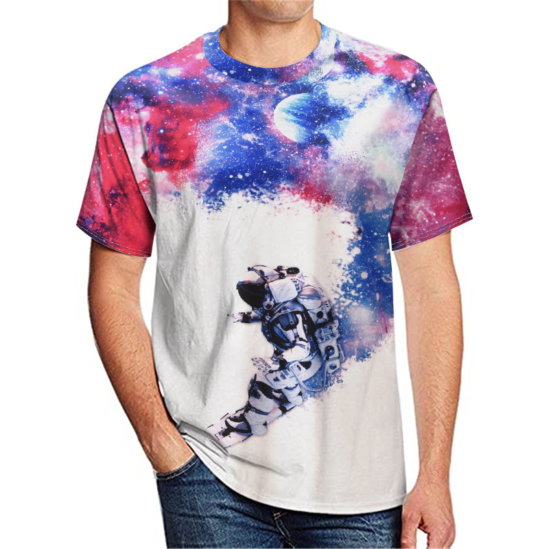 3D Graphic Starry Night Print T-Shirt 88211592522#