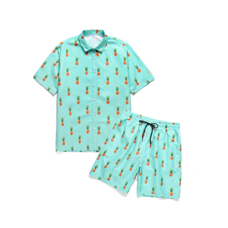 Men's Tropical Shirt and Shorts 88211592523#